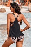Rekita Women's Color Block Tankini Swim Set