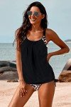 Rekita Women's Color Block Tankini Swim Set
