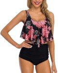 Vozobi Women's Ruffle Tankini Two-Piece Swimsuit Set