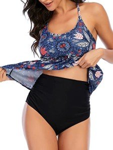 Floral Tummy Control Tankini Swimsuit for Women