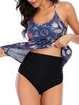 Floral Tummy Control Tankini Swimsuit for Women