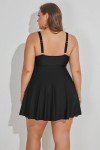 Hanna Nikole Plus Size Black Tankini Set