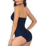 Mingnos Women's Halter Ruching Tankini Swimwear