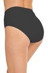 High Waist Retro Black Bikini Swim Bottoms