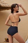 High Waist Retro Black Bikini Swim Bottoms