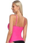 Relleciga Women's Neon Rose V Neck Tankini Top