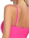 Relleciga Women's Neon Rose V Neck Tankini Top