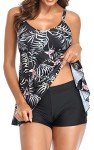 Black Leaf Women's Tankini Swimwear Set XL