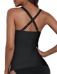 Hilor Women's V-Neck Underwire Tankini Swim Top