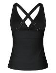 Hilor Women's V-Neck Underwire Tankini Swim Top