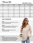 Blooming Jelly Women's Dressy Casual Blouses Business Work Chiffon Tops Long Sleeve V Neck Flowy Pleated Shirts 2024 Fall Outfits (Large,Apricot)