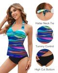 YNIQUE V Neck Tummy Control Tankini Set