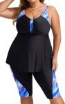 Hanna Nikole Plus Size Athletic Tankini Swimsuit