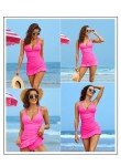 Retro V-Neck Tankini Swimdress with Tummy Control