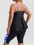 Hanna Nikole Plus Size Athletic Tankini Swimsuit