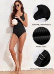 Vintage Ribbed Square Neck Tankini Swimsuit Set