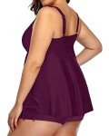 Aqua Eve Plus Size Purple Tankini Swimdress Set