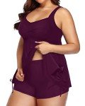 Aqua Eve Plus Size Purple Tankini Swimdress Set