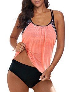 Bsubseach Women's Pink Tankini Swimsuit Set