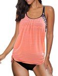 Bsubseach Women's Pink Tankini Swimsuit Set