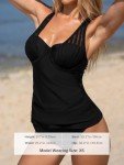 CUPSHE Women's Black Crisscross Tankini Set, Large