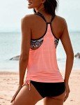 Bsubseach Women's Pink Tankini Swimsuit Set
