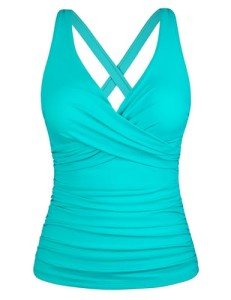 Firpearl Women's Underwire Ruched Tankini Top