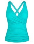 Firpearl Women's Underwire Ruched Tankini Top