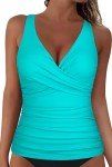 Firpearl Women's Underwire Ruched Tankini Top