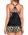 Black Leopard Tankini Swimsuit Set for Women