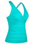 Firpearl Women's Underwire Ruched Tankini Top