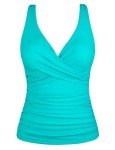 Firpearl Women's Underwire Ruched Tankini Top