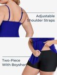 Plus Size Ruffle Tankini Swimsuit with Shorts