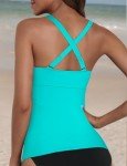 Firpearl Women's Underwire Ruched Tankini Top