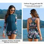 Ladies Long Sleeve Swimsuit with Tummy Control