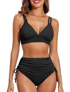 Bsubseach High Waisted Tummy Control Bikini Set