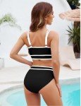 Color Block High Waisted Bikini Set for Women