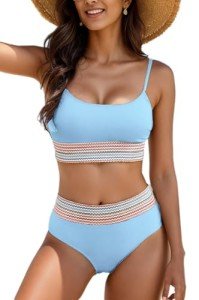 Vozobi Women's Colorblock High Waisted Bikini Set