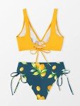 CUPSHE Floral Print Twist Front Bikini Set
