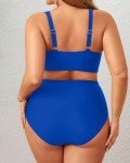 Royal Blue Plus Size High Waisted Bikini Set