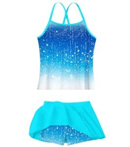 Blue Galaxy Two Piece Tankini Swimsuit for Girls