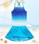 Blue Galaxy Two Piece Tankini Swimsuit for Girls