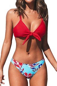 CUPSHE Women's Floral Knot Adjustable Bikini Set