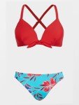 CUPSHE Women's Floral Knot Adjustable Bikini Set