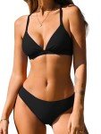 CUPSHE Women's Black Two Piece Bikini Set