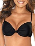 Relleciga Twist Front Underwire Bikini Top - Black