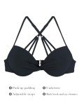 Relleciga Twist Front Underwire Bikini Top - Black