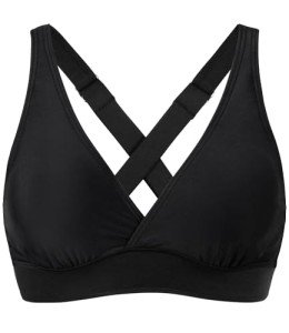 Sporty Black Bikini Top with Wide Straps