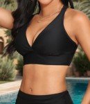 Sporty Black Bikini Top with Wide Straps