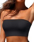 Strapless Black Bandeau Bikini Top for Women